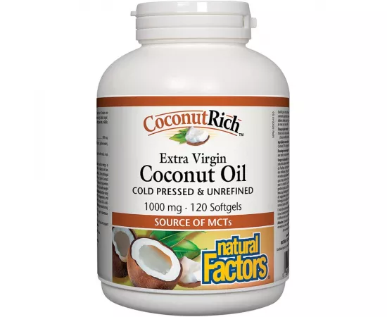 Natural Factors Coconutrich Extra Virgin Coconut Oil 1000mg 120 Softgels