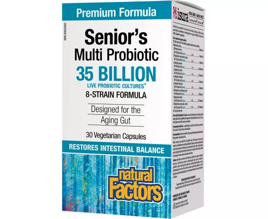 Natural Factors Seniors Multi Probiotic 35 Billion Active Cells 30 Veggie Capsules