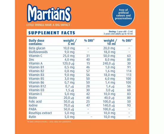 Martians Syrup With Imunactive For Support Of Health, Immunity, & Vitality 150Ml