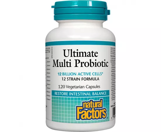 Natural Factors Ultimate Multi Probiotic 12 Billion Active Cells 120 Veggie Capsules