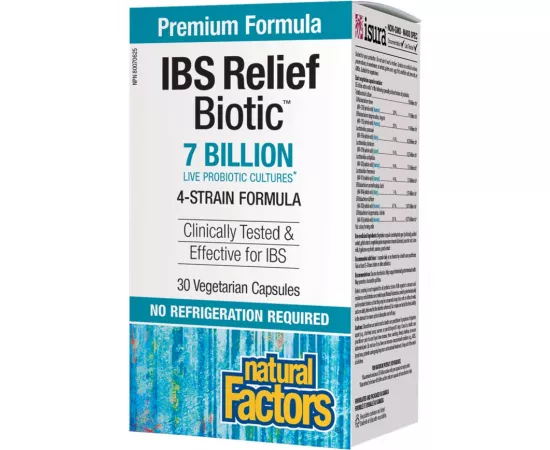 Natural Factors IBS Relief Biotic 7 Billion Active Cells 30 Veggie Capsules