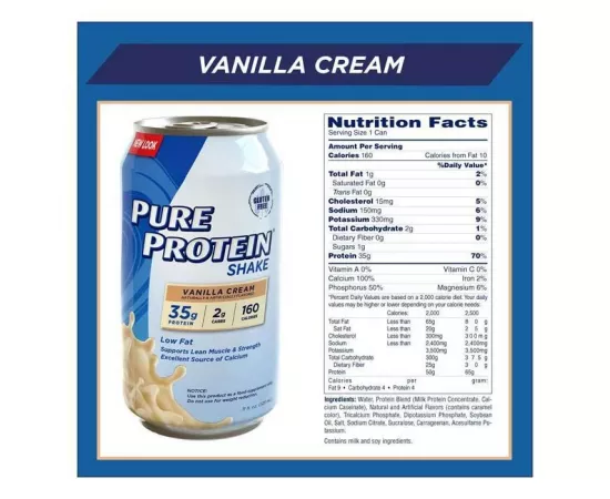 Pure Protein 35g Shake Vanilla Cream Shake 325 ml