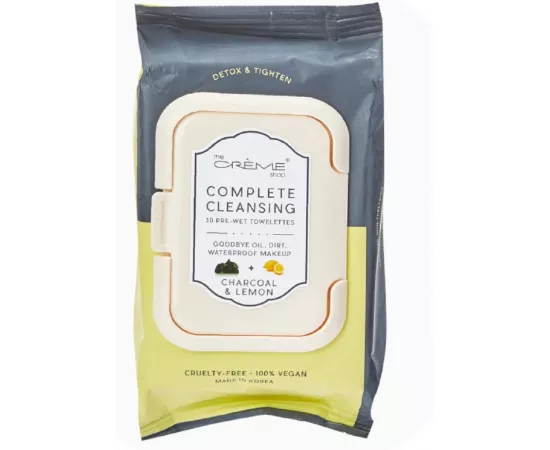 The Crème Shop Fusion Charcoal Lemonade Cleansing Towelettes 30 Count