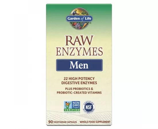 Garden of Life Raw Enzymes Vegetarian Capsules for Men Digestive Health 90's