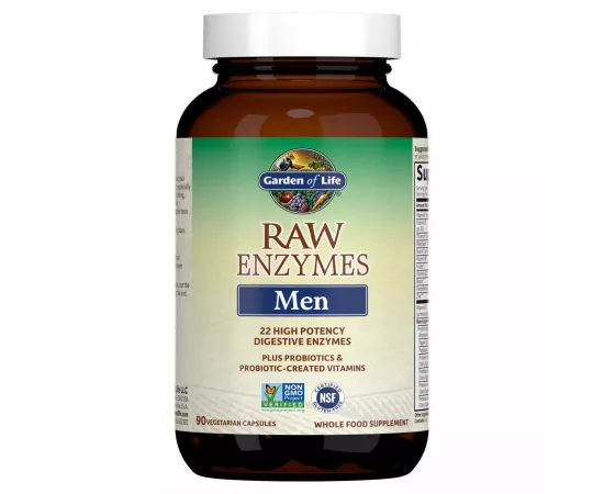 Garden of Life Raw Enzymes Vegetarian Capsules for Men Digestive Health 90's