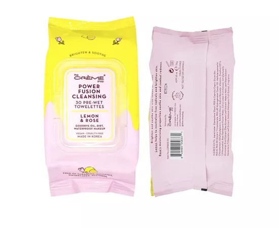 The Crème Shop Power Fusion Cleansing Towelettes Lemon Rose