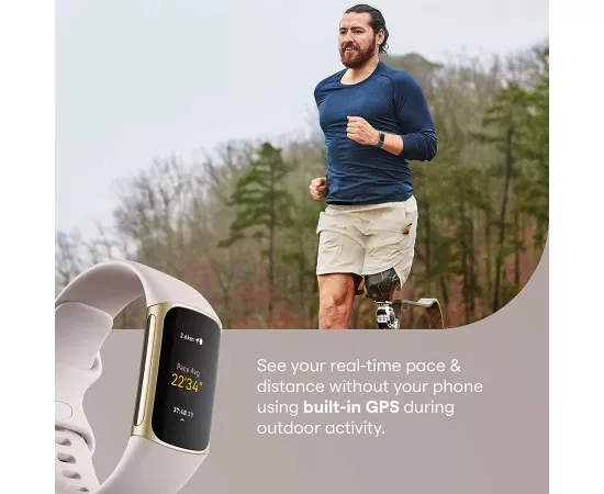 Fitbit Charge 5 Health & Fitness Tracker Lunar White