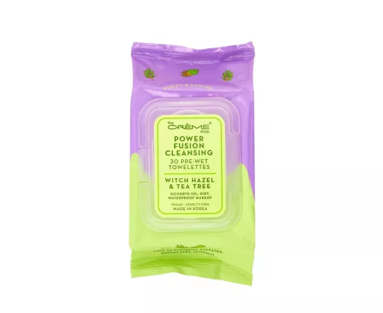 The Crème Shop Power Fusion Cleansing Towelettes Witch Hazel Tea Tree