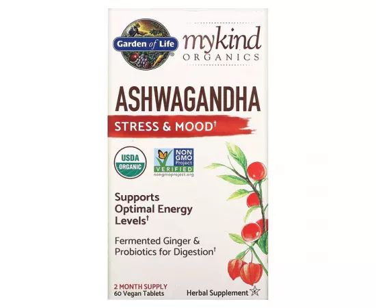 Garden of Life MyKind Organic Herbal Ashwagandha Stress & Mood Tablets 60's