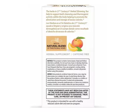 21st Century, Herbal Slimming Tea, Peach-Apricot, Caffeine Free, 24 Tea Bags, 1.7 oz 48 g