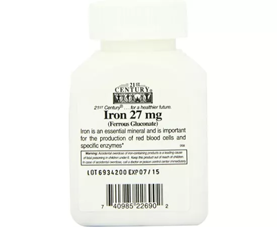 21st Century - Iron 27 Mg Ferrous Gluconate 30 Tablets