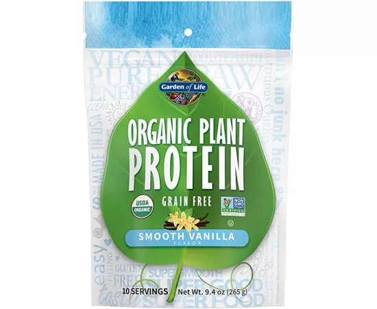 Garden of Life Organic Plant Protein Grain Free Smooth Vanilla Flavor 9.4 oz (265 g)