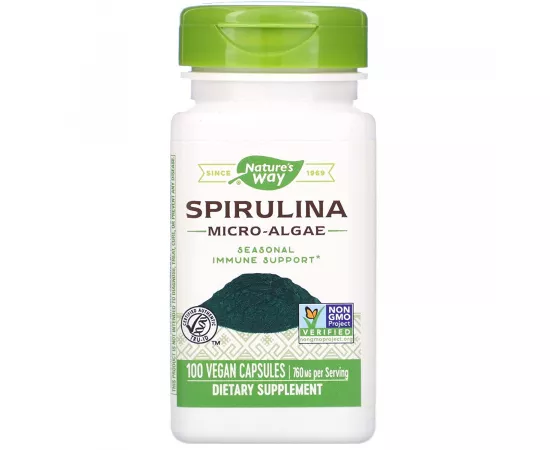 Nature's Way Spirulina 100 Vegan Capsules