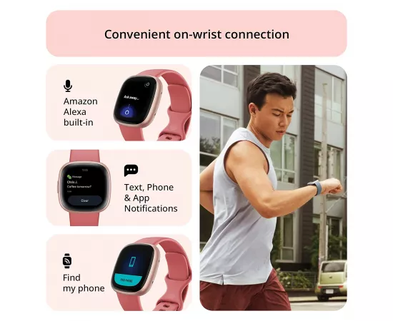 Fitbit Versa 4 Fitness Watch Pink Sand & Copper Rose Aluminium