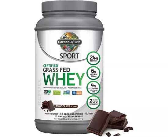 Garden Of Life Sport Certified Grass Fed Clean Whey Protein Chocolate 23.28 Oz(660g)