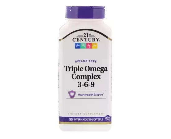 21st Century, Triple Omega Complex 3-6-9, 90 Enteric Coated Softgels