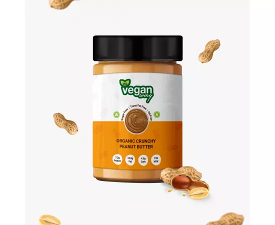 Veganway Crunchy Peanut Butter | Non - GMO | Locally Made in UAE | Pure | No oil | No sugar 280g | Vegan