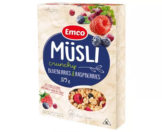 Emco Crunchy Musli With Blueberries And Raspberries 375g