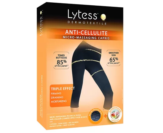 Lytess   Anti-Cellulite Micro -Massaging Capris  Black  L/XL
