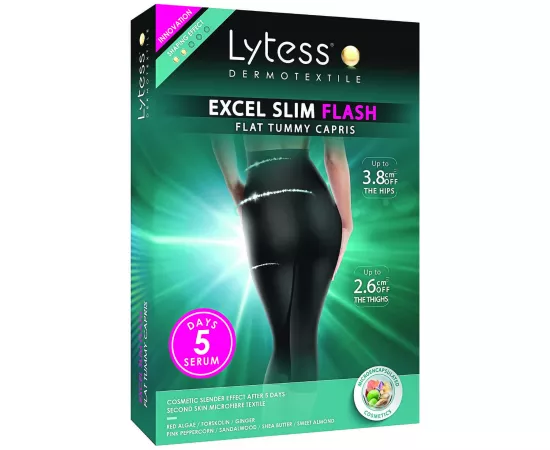 Lytess Excel Slim Flash Flat Tummy Capris Black S/M
