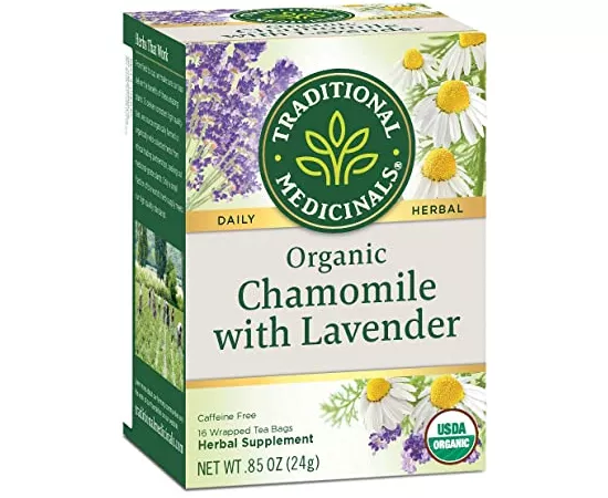 Traditional Medicinals Chamomile With Lavender Herbal Tea Bags 16's