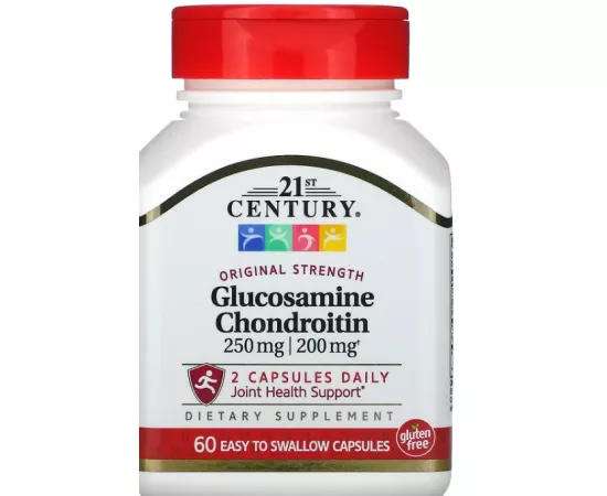 21st Century Glucosamine 250 mg Chondroitin 200 mg Original Formula 60 Easy Swallow Capsules