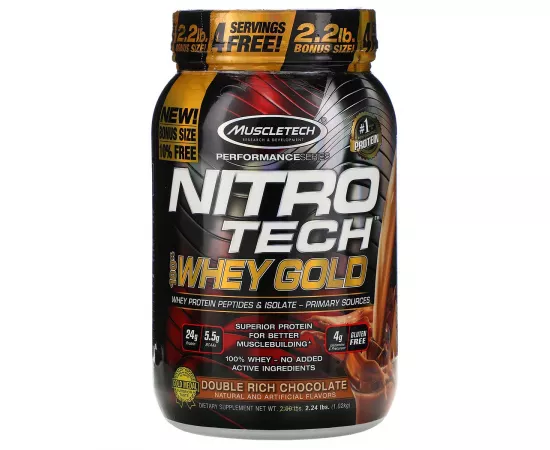 Muscletech Nitro Tech 100% Whey Gold Double Rich Chocolate 2.24 Lb (1.02 kg)