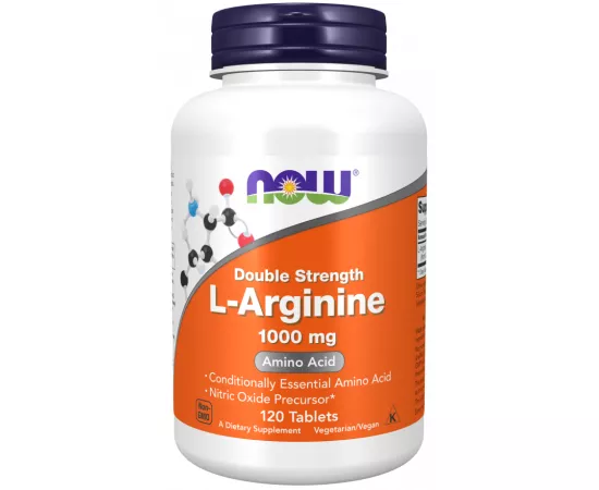 Now Foods L-Arginine, Double Strength 1000 mg 120 Tablets
