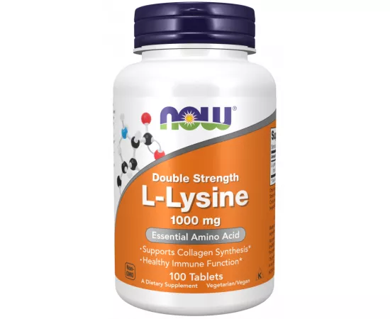 Now Foods L-Lysine, Double Strength 1000 mg 100 Tablets