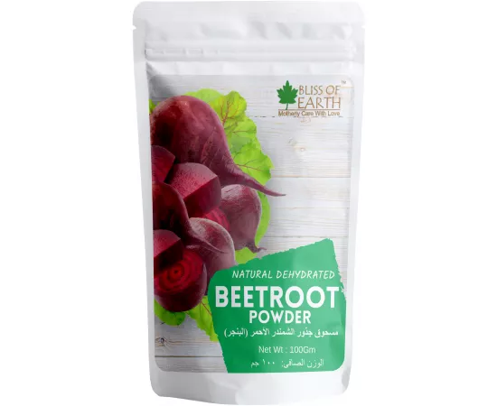 Bliss of Earth Red Beetroot Supplement Powder For Drink Juice Face Hair and Skin Increases Energy Nitric Oxide Booster Powdered Superfood for Healthy Heart and  Body Chukandar Powder 100g