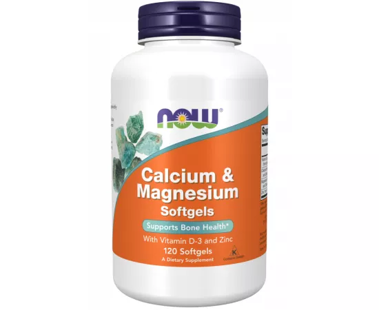 Now Foods Calcium & Magnesium with Vitamin D3 and Zinc 120 Softgels