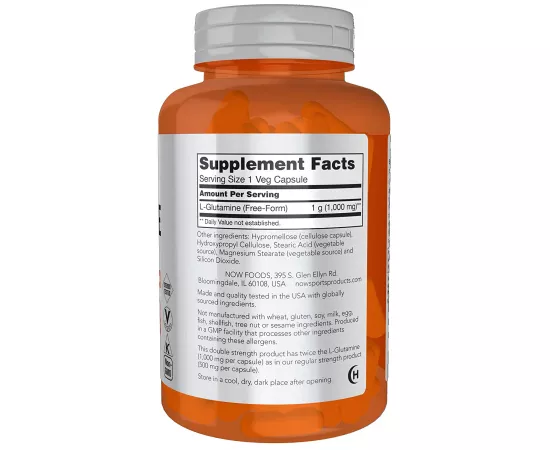 Now Foods L-Glutamine Double Strength 1000 mg - 120 Capsules