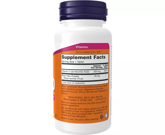 Now Foods Vitamin C-500 with Rose Hip 100 Tablets