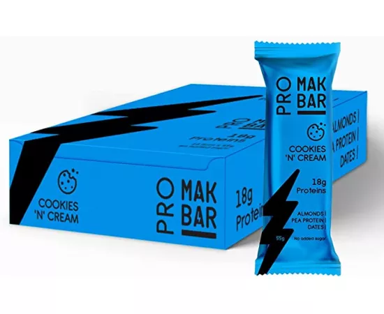MAK BAR Pro (Cookies 'N' Cream Flavor) Protein Bar 12 X 55g