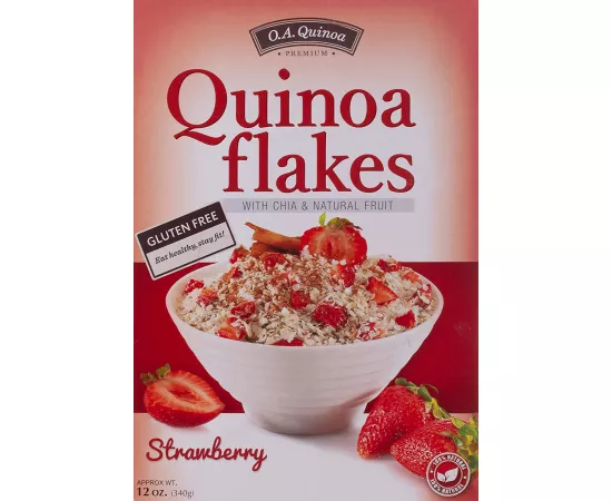 O.A. Quinoa Flakes - Strawberry 340g