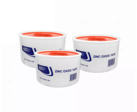 Max Zinc Oxide Tape 2.5cmx5y 3 Pcs
