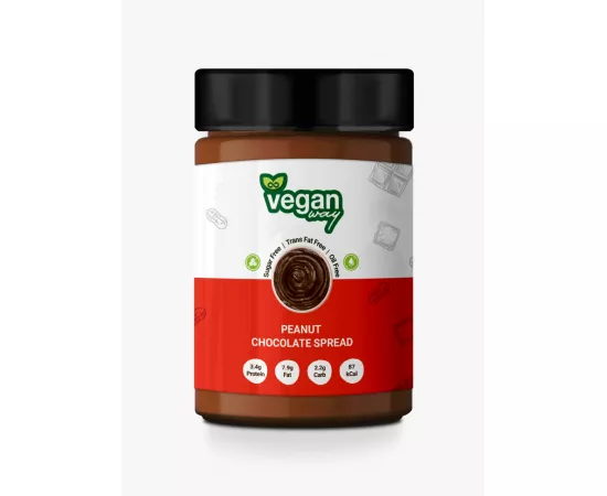 VeganWay Paleo Chocolate Peanut Spread with Roasted Peanuts, Organic Agave and Vegan Chocolate. Vegan | Low Carb | No Palm Oil | No Added Sugar | Dairy and Lactose Free | Gourmet Spread | 280g