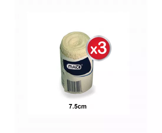Max Cotton Crepe Bandage 7.5cmx4.5m 3 Pcs