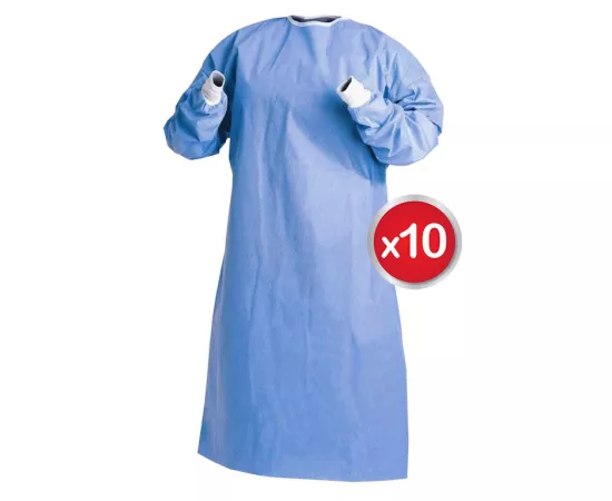 Max PP Surgeon Gown 30gr/m2120cmx140cm Size: Large (10pcs/pack)