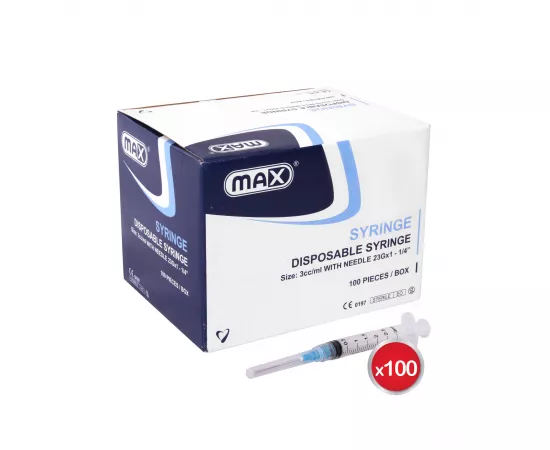 Max Disposable Syringes 3ml 100pcs/Box