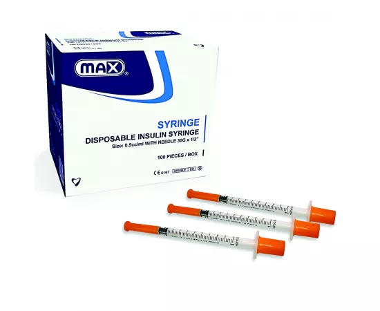 Max Disposable Syringes Insulin 0.50ml ,100pcs/Box