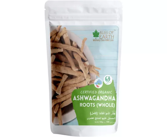 Bliss of Earth 100gm Ashwagandha root whole  Indian Ginseng, Withania Somnifera Helps Relives stress and Boost immunity Premium Edible Grade Root