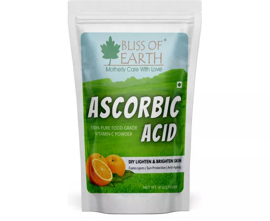 Bliss of Earth 4 oz Ascorbic Acid Powder Pure Food Grade Vitamin-C Rich Powder For Skin face  Cosmetic and  DIY Products 113g