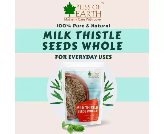 Bliss of Earth Milk Thistle Seeds Organic Super Food for Liver Cleansing, Immunity Booster Milk thistle Tea  200g