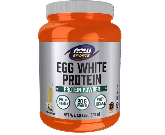 Now Sports Egg White Protein Creamy Vanilla Powder 1.5 Lbs