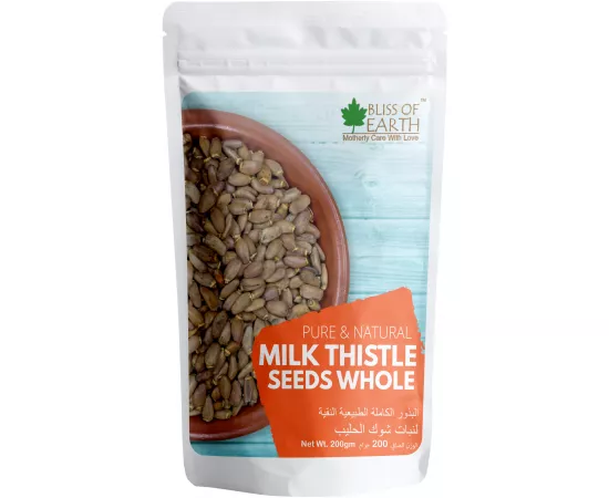 Bliss of Earth Milk Thistle Seeds Organic Super Food for Liver Cleansing Immunity Booster Milk thistle Tea  200g