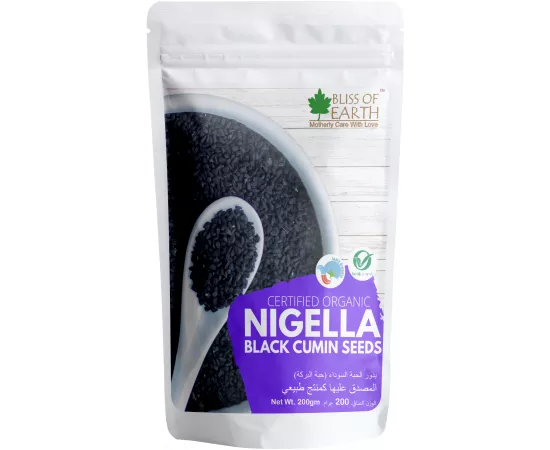 Bliss of Earth Certified Organic Black Cumin Kalonji Seeds Nigella Seeds Packed with Antioxidants 200g