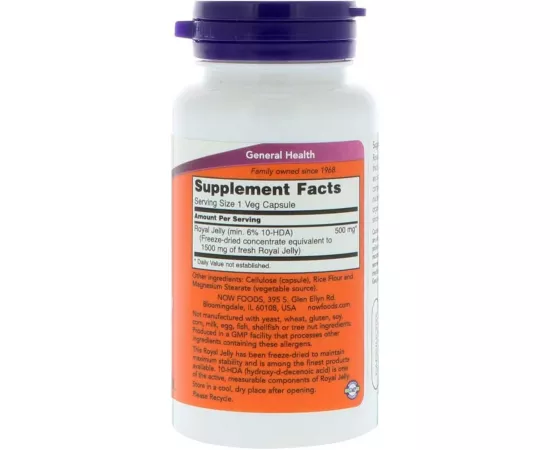 Now Foods Royal Jelly 1500mg 60 Capsules