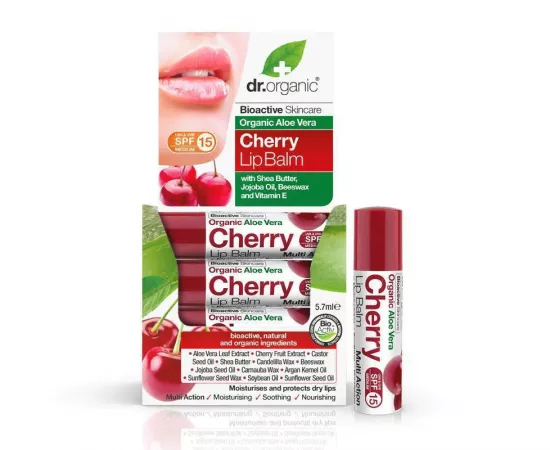 Dr. Organic  Aloe Vera Cherry Lipbalm  5.7ml