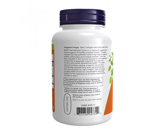 Now Foods Saw Palmetto Extract 80mg  90 Softgels